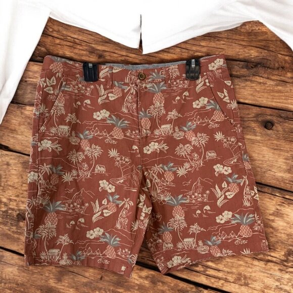 🆑Jach's Printed Stretch Chino Short Tropical Pink Print Size 33 - Picture 3 of 9